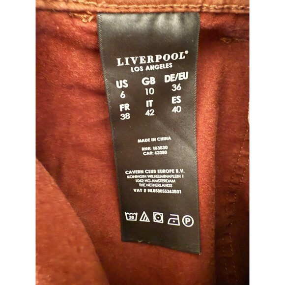 Liverpool Los Angeles Womens Cropped Jogger Pants Brown Size 6/28 With Zippered - Picture 7 of 8